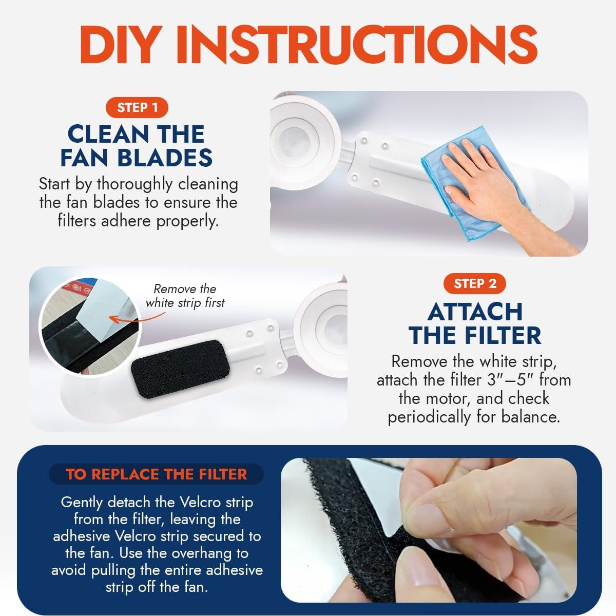 imageCeiling Fan Filters  Charcoal Ceiling Fan Filters for Blades  Activated Carbon Air Filters for Indoor Use  Fan Blade Air Purifier Pads That Remove Dust Pollen ampamp Household Contaminants 5Pack5 Pack