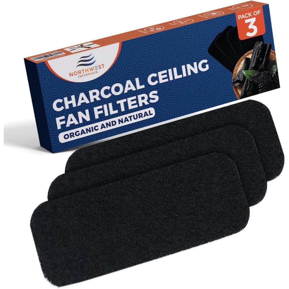 imageCeiling Fan Filters  Charcoal Ceiling Fan Filters for Blades  Activated Carbon Air Filters for Indoor Use  Fan Blade Air Purifier Pads That Remove Dust Pollen ampamp Household Contaminants 5Pack3 Pack