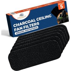 imageCeiling Fan Filters  Charcoal Ceiling Fan Filters for Blades  Activated Carbon Air Filters for Indoor Use  Fan Blade Air Purifier Pads That Remove Dust Pollen ampamp Household Contaminants 5Pack5 Pack