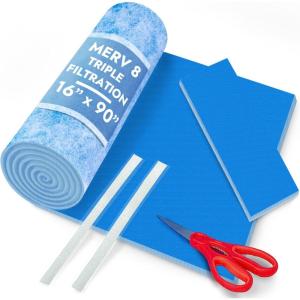 imageNORTHWEST ENTERPRISES Cut to Size Floor Vent Air Filters for home  MERV 8 Electrostatic Cut to Fit Air Filter Roll ampamp Adhesive Hook Tape 12quot x 90quot Triple FiltrationMERV 8  16 x 90 Triple Filtration