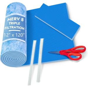 imageNORTHWEST ENTERPRISES Cut to Size Floor Vent Air Filters for home  MERV 8 Electrostatic Cut to Fit Air Filter Roll ampamp Adhesive Hook Tape 12quot x 90quot Triple FiltrationMERV 8  12 x 120 Triple Filtration