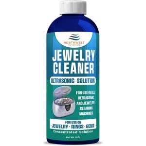 imageNORTHWEST ENTERPRISES Ultrasonic Cleaner Solution for Jewelry Cleaning Concentrated Jewelry Cleaner for Gold Platinum Diamonds and NonPorous Precious and SemiPrecious Jewelry Pack of 28 Fl Oz Pack of 1