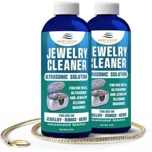 imageNORTHWEST ENTERPRISES Ultrasonic Cleaner Solution for Jewelry Cleaning Concentrated Jewelry Cleaner for Gold Platinum Diamonds and NonPorous Precious and SemiPrecious Jewelry Pack of 28 Fl Oz Pack of 2