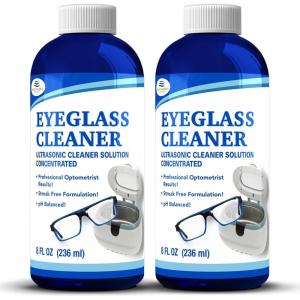imageNORTHWEST ENTERPRISES Ultrasonic Eyeglass Cleaner Solution Concentrated Glasses Cleaner for use in Sonic and Ultrasonic Machines 28 Fl Oz Pack of 2