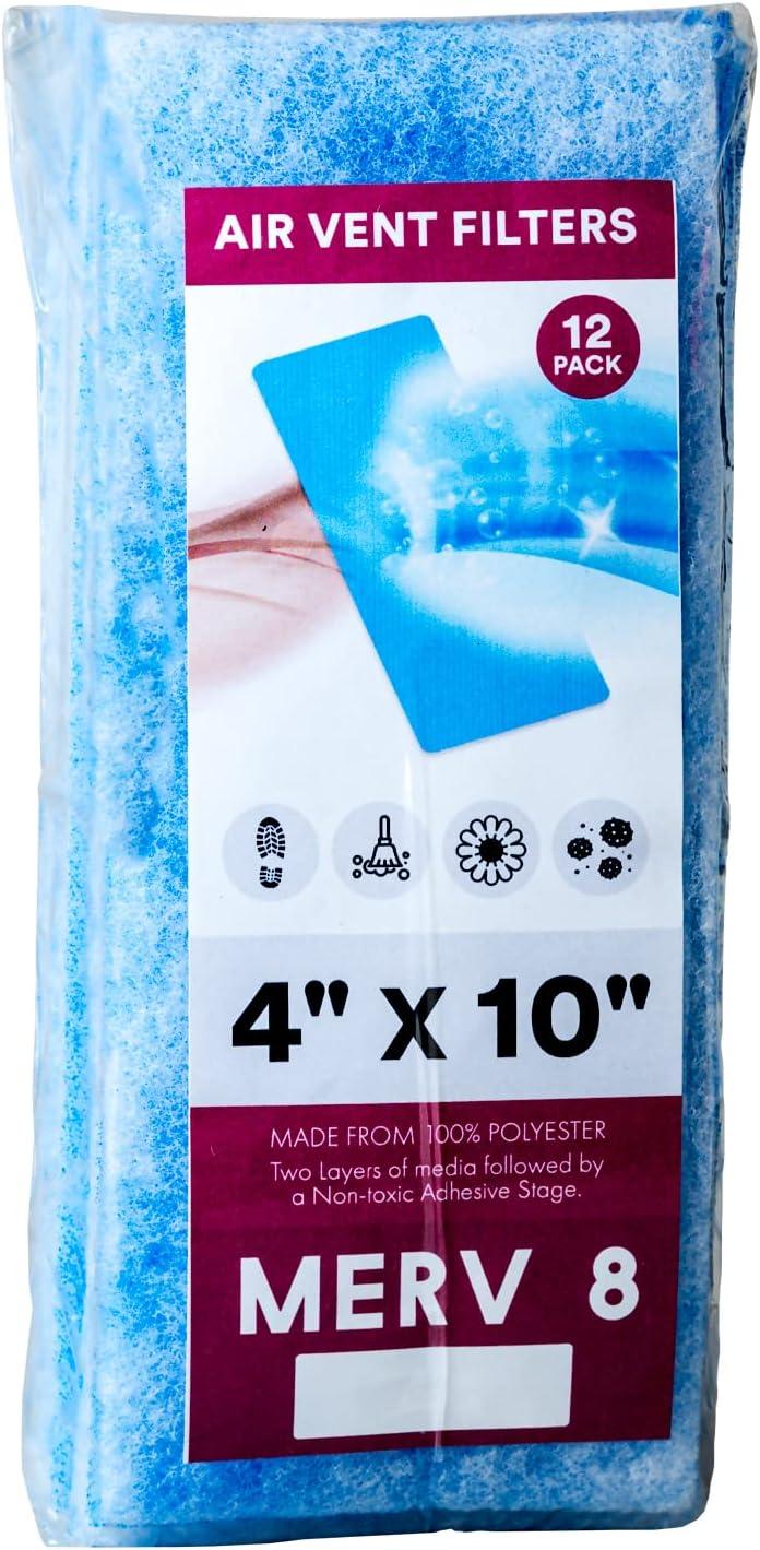 imageNORTHWEST ENTERPRISES Vent Filters MERV 8 Electrostatic Triple Filtration Floor Vent Register Filters  4quotx10quot 90 Day Filtration 12