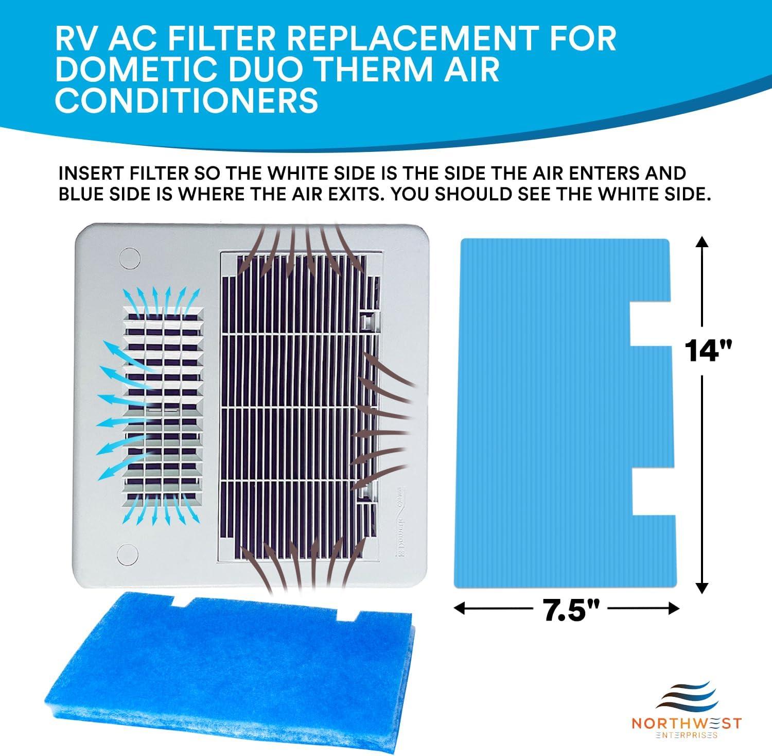 imageRV Air Conditioner Filters  RV AC Filter Replacement  75quot x 14 AC Filters for Dometic Duo Therm Air Conditioners  MERV 7 Double Filtration 2 Pack
