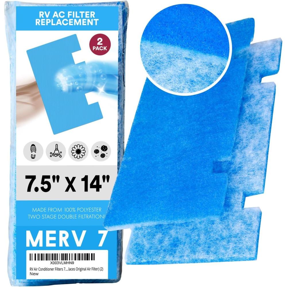 imageRV Air Conditioner Filters  RV AC Filter Replacement  75quot x 14 AC Filters for Dometic Duo Therm Air Conditioners  MERV 7 Double Filtration 2 Pack