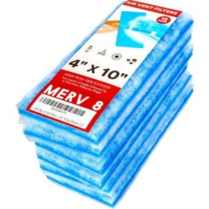 imageNORTHWEST ENTERPRISES Vent Filters MERV 8 Electrostatic Triple Filtration Floor Vent Register Filters  4quotx10quot 90 Day Filtration 12