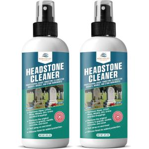 imageCemetery Headstone Cleaner for Graves  Tombstone Cleaning Solution Removes Dirt Moss and Plant Growth  Restores amp Cleans Marble Granite Concrete Slate Limestone  Protective Finish 16 Fl oz8 Fl Oz Pack of 2